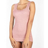 Basic Cotton Canotta Cotone Costine Spallina Pizzo